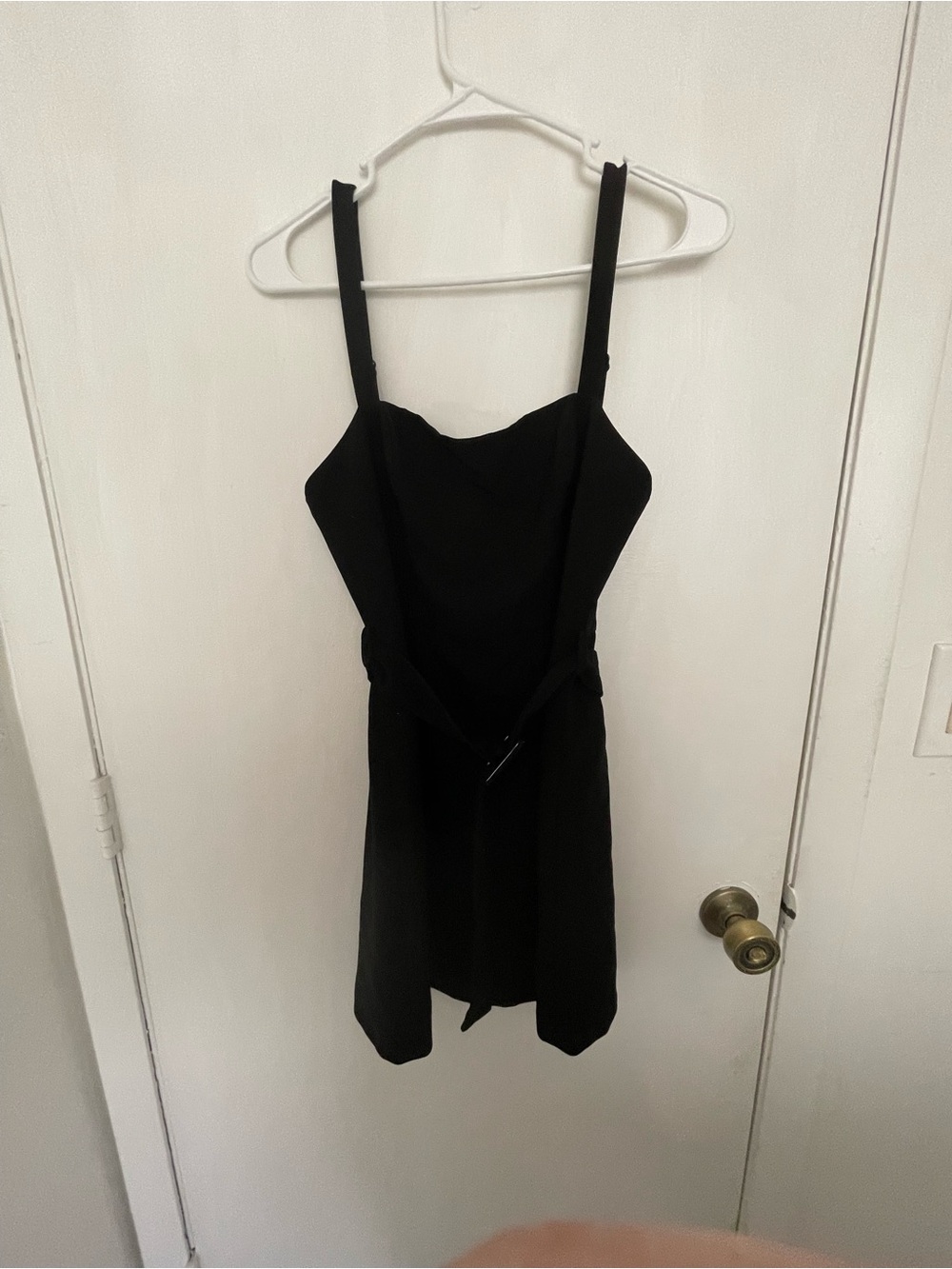 French Connection Black Mini Dress with Waist Tie
